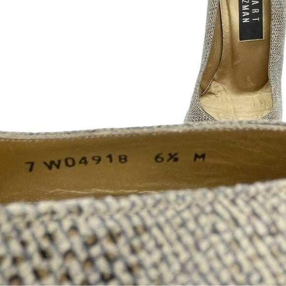 Vintage Stuart Weitzman Taupe Smoke Leather Iguana Print Pumps Women’s Size 6.5 - Picture 11 of 13